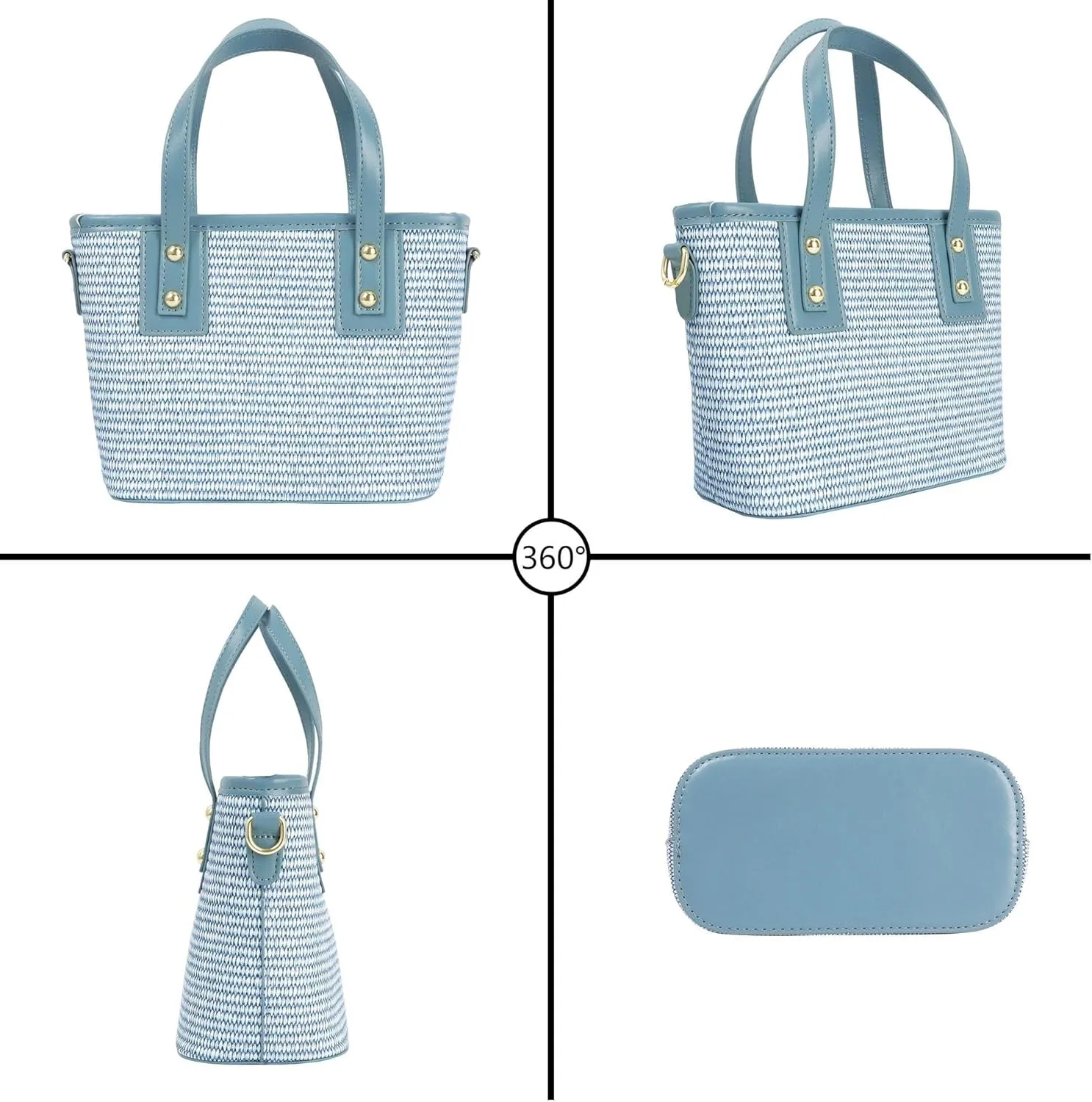 Summer Hobo Purse Women's Straw Top Handle Handwoven Crochet Crossbody Shoulder