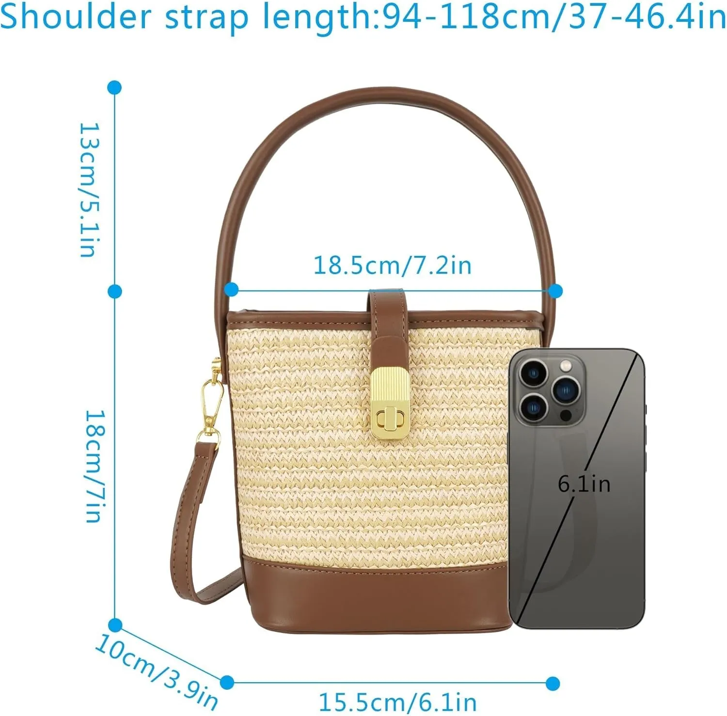 Summer Hobo Purse Women's Straw Top Handle Handwoven Crochet Crossbody Shoulder