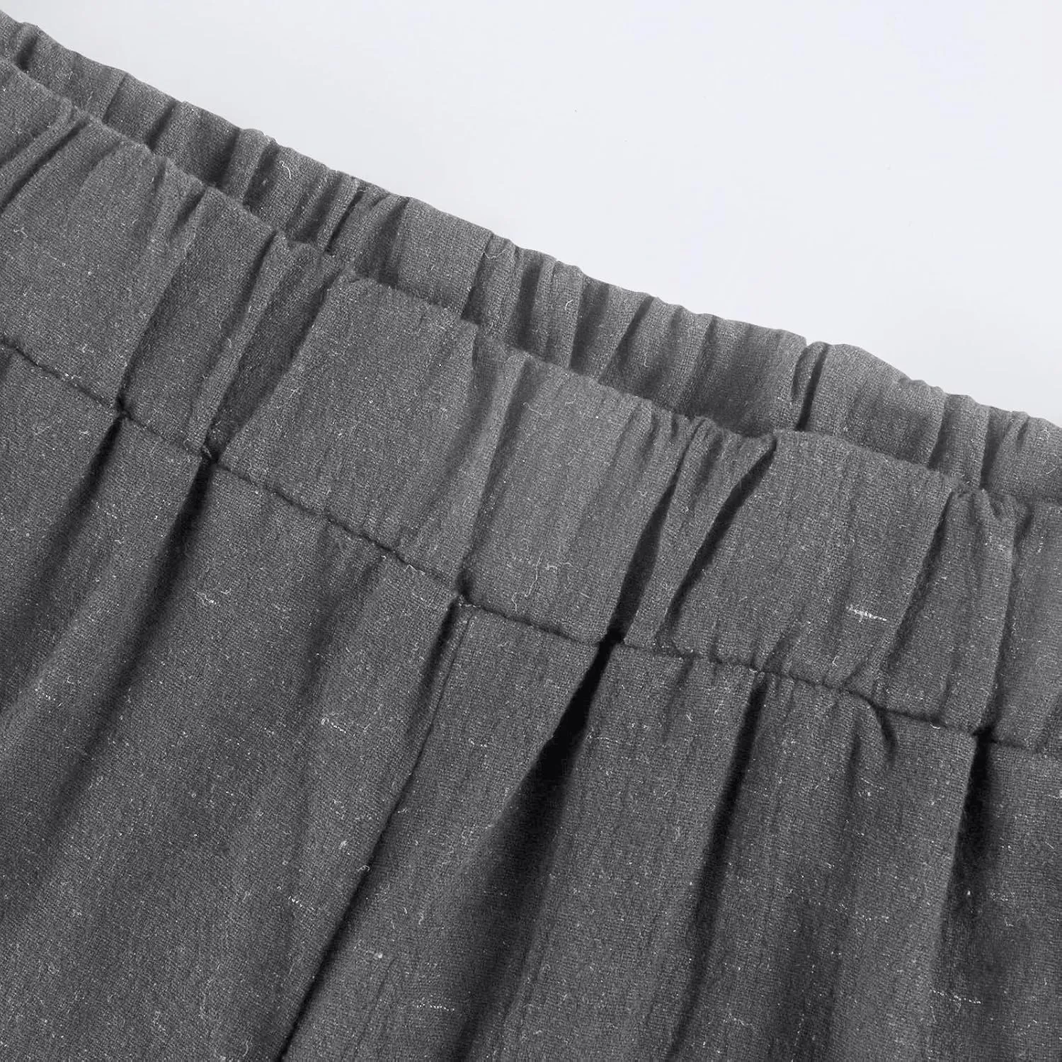 Summer Linen Pants for Women Waist Cotton Trouser Cropped Wide Leg Pants Cropped Linen Pants