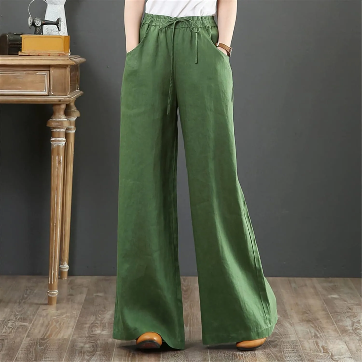 Summer Pants for Women Women's Pants High Waist Solid Pocket Ankle Trousers Pants Women Trendy Dressy