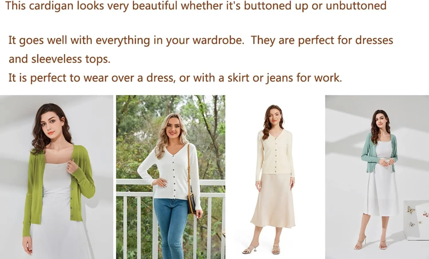 Sunfaynis Women's Long Sleeve Thin Lightweight Cardigan Sweaters for Women Dressy Summer Spring Fall Cardigan