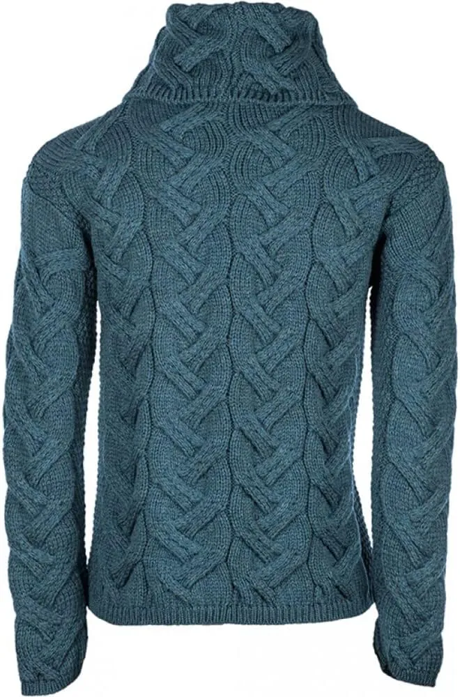 Supersoft Irish Merino Wool Chunky Cable Knit Cowl Sweater for Women Made in Ireland
