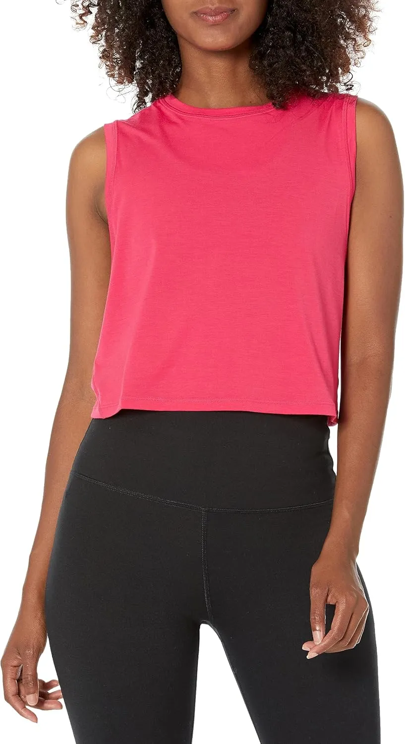 Sweaty Betty Women's Breathe Easy Cropped Crewneck Muscle Wourkout Tank Top