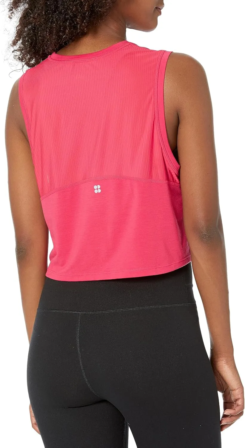 Sweaty Betty Women's Breathe Easy Cropped Crewneck Muscle Wourkout Tank Top