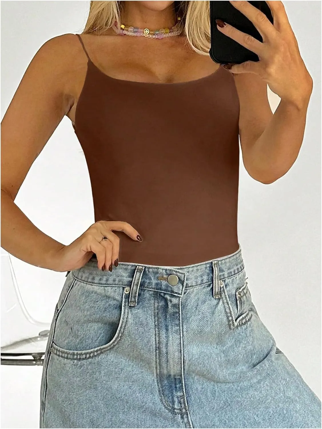 SweatyRocks Women's Backless Camisole Tops Criss Cross Fitted Spaghetti Strap Tank Top