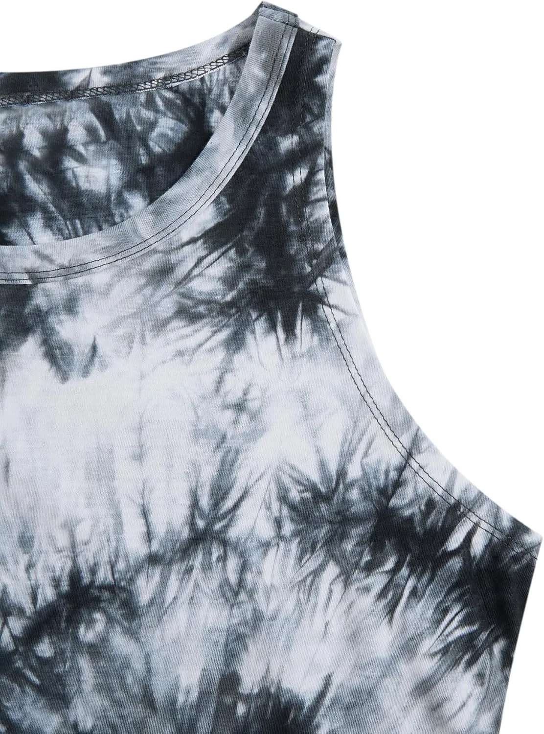 SweatyRocks Women's Tie Dye Sleeveless Workout Casual Cropped Tank Top Shirts