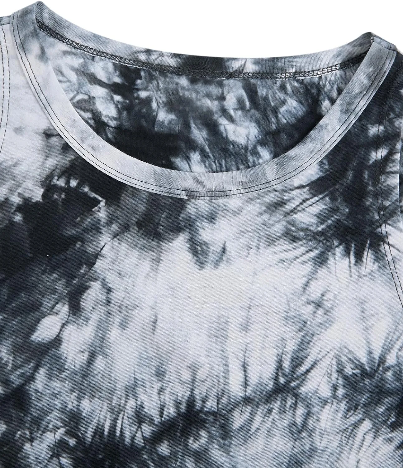 SweatyRocks Women's Tie Dye Sleeveless Workout Casual Cropped Tank Top Shirts