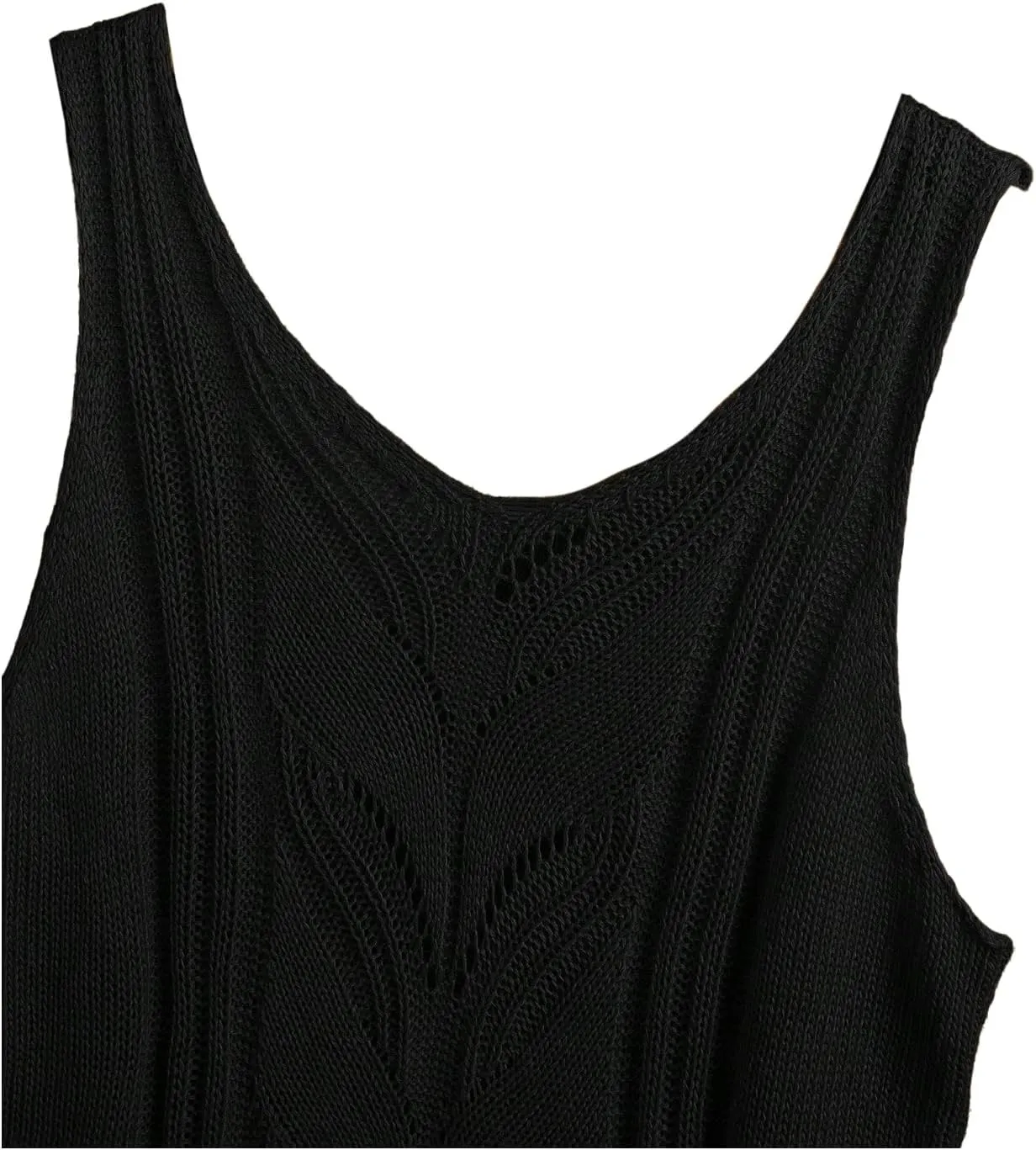 SweatyRocks Women's V Neck Sleeveless Sweater Vest Casual Knitted Tank Top