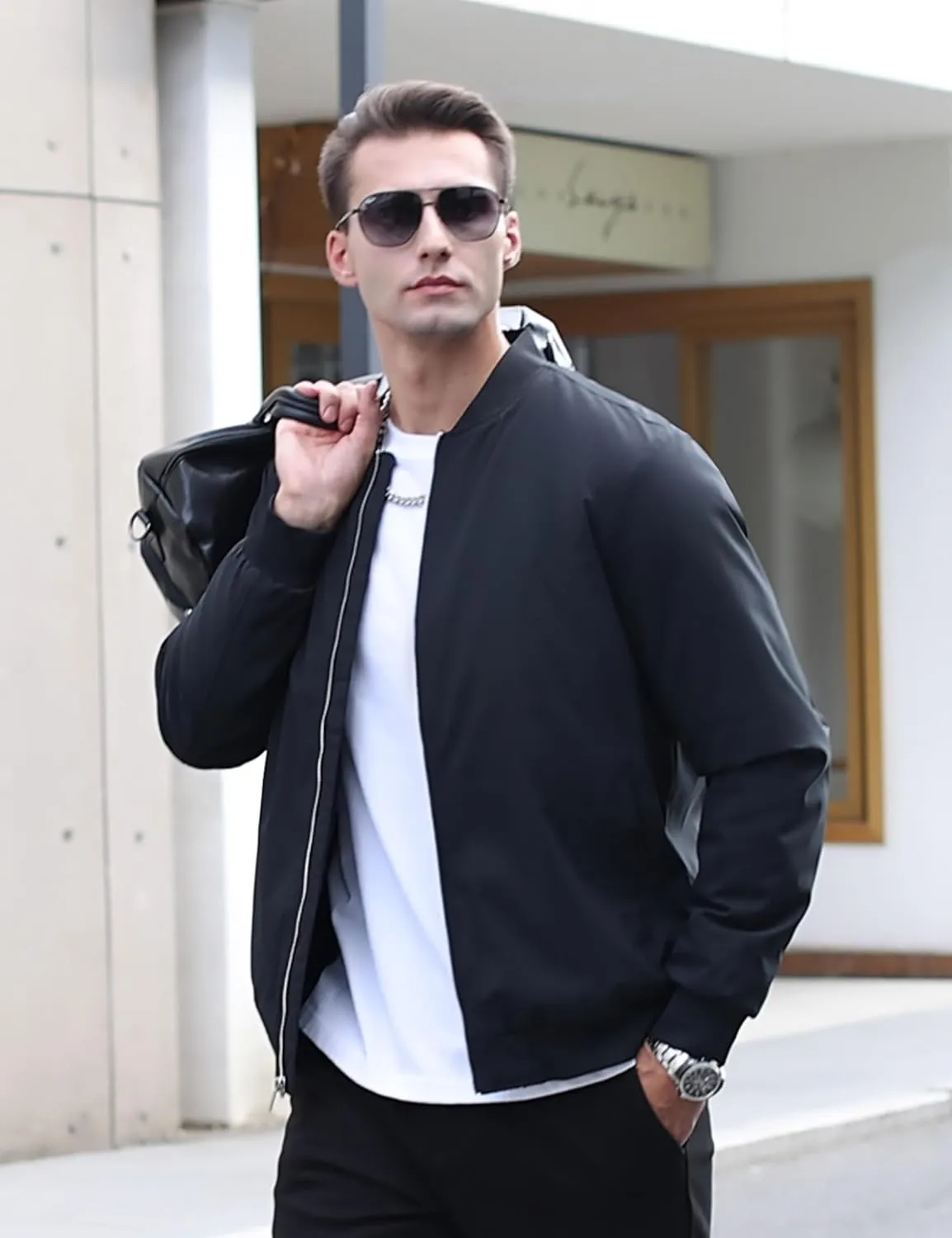 TACVASEN Mens Bomber Jackets Casual Fall Winter Warm Windbreaker Full Zip Windproof Outwear Padded Lined Coats