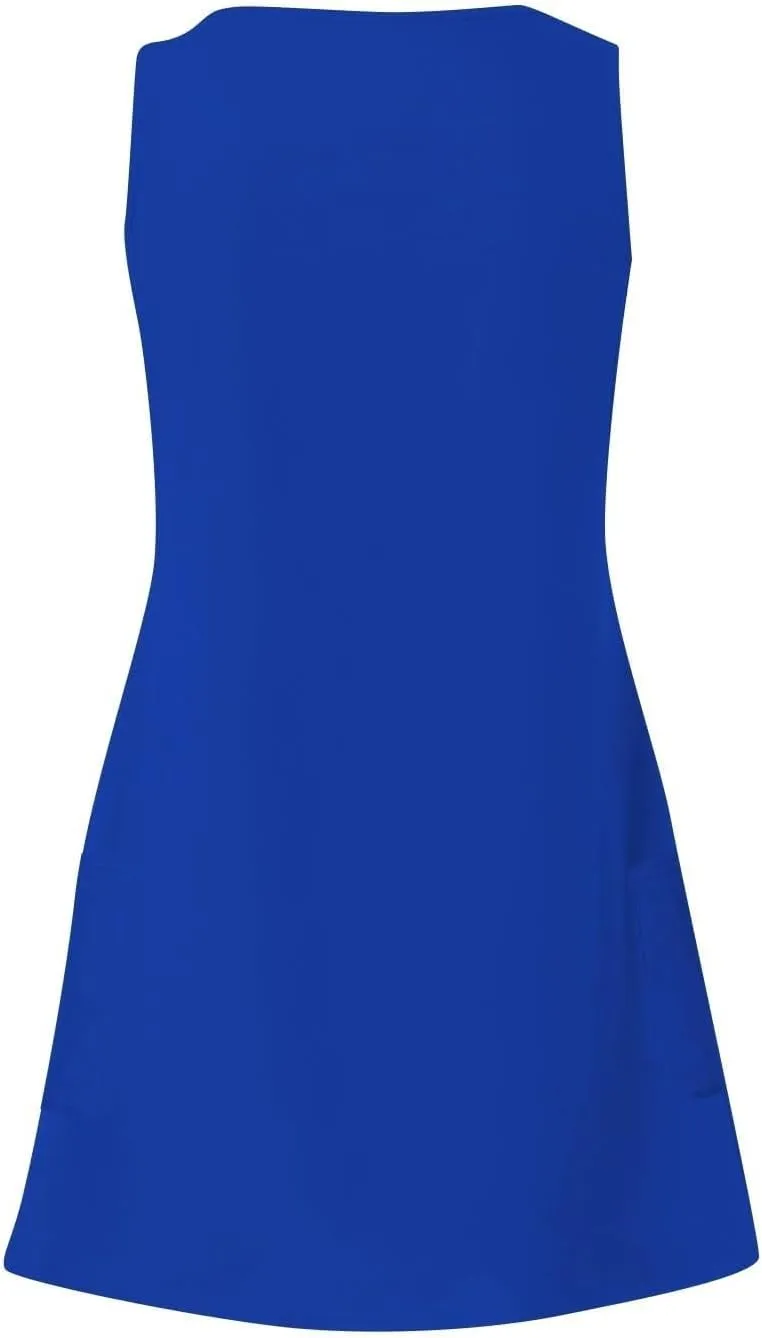 Tank Dresses with Pockets for Women Beach Boho V Neck Sleeveless Tshirt Dress Casual Loose Flowy Solid Travel Sundress