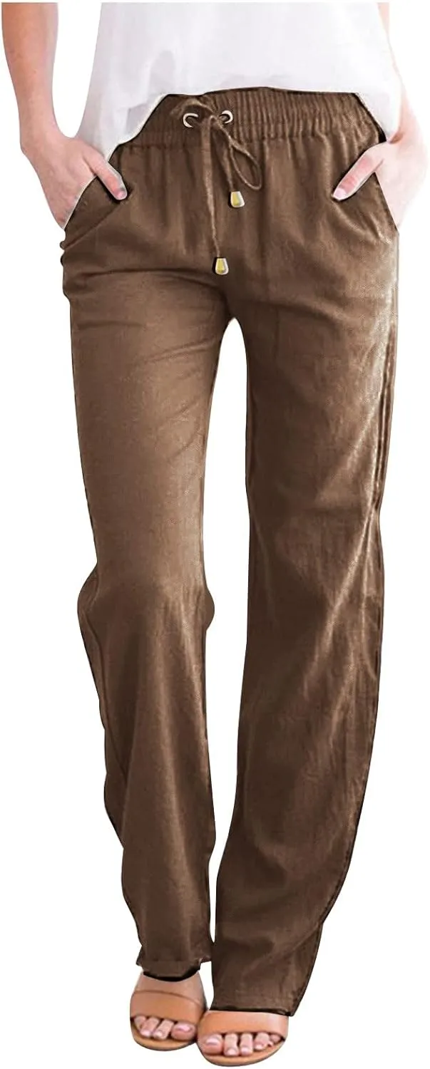 TARIENDY Pants for Women Dressy Casual High Waisted Lounge Trousers Elastic Workout Pants Loose Fitting Yoga Pant