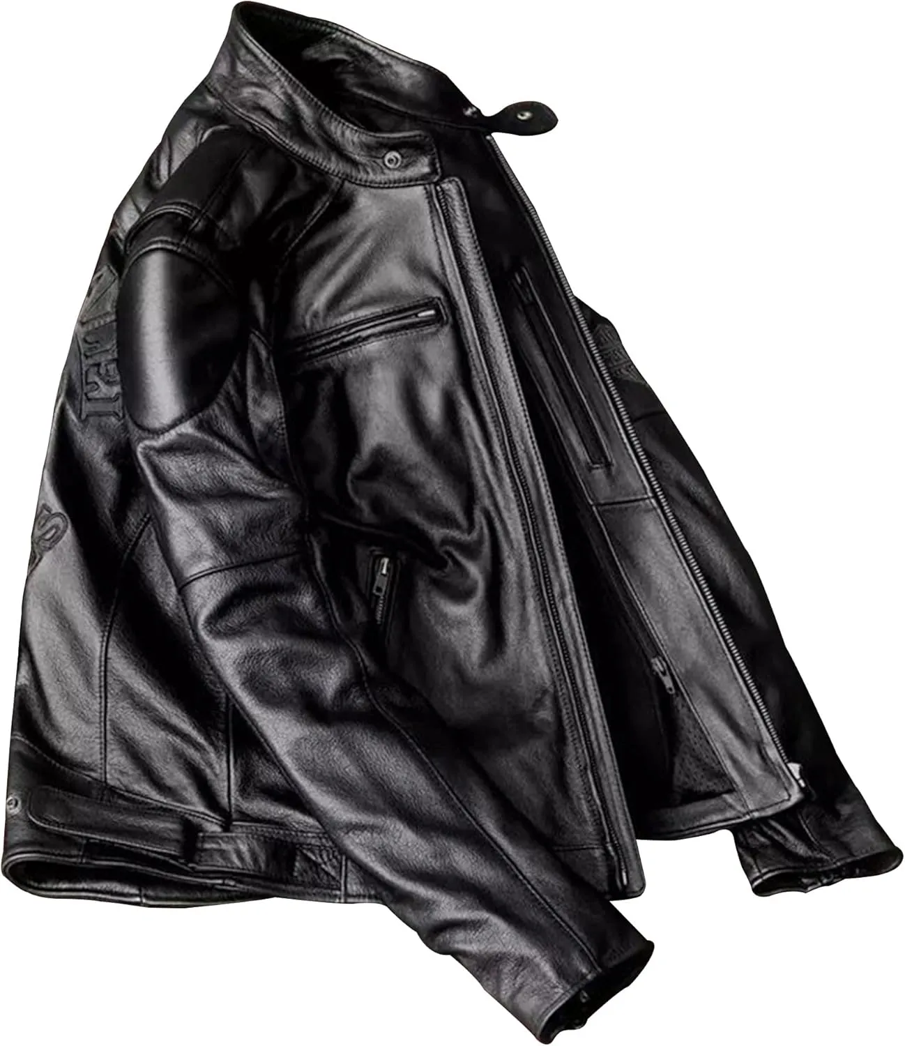 The Next Mens Cowhide Jacket Man Stand Collar Motorcycle Genuine Leather Jacket