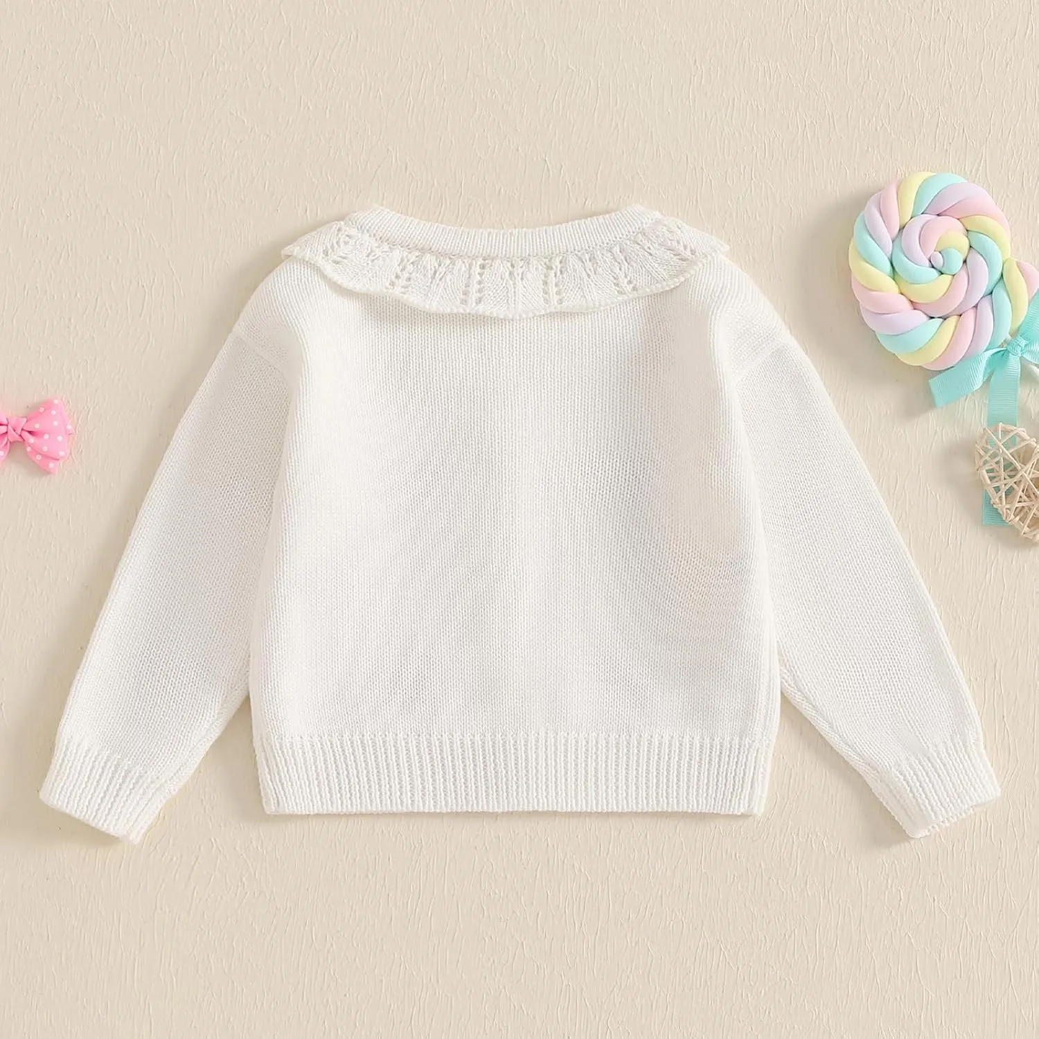 Toddler Baby Girl Thin Knit Sweater Coat Long Sleeve Button Up Cardigan Cable-Knit Knitwear Jacket Fall Winter Clothes