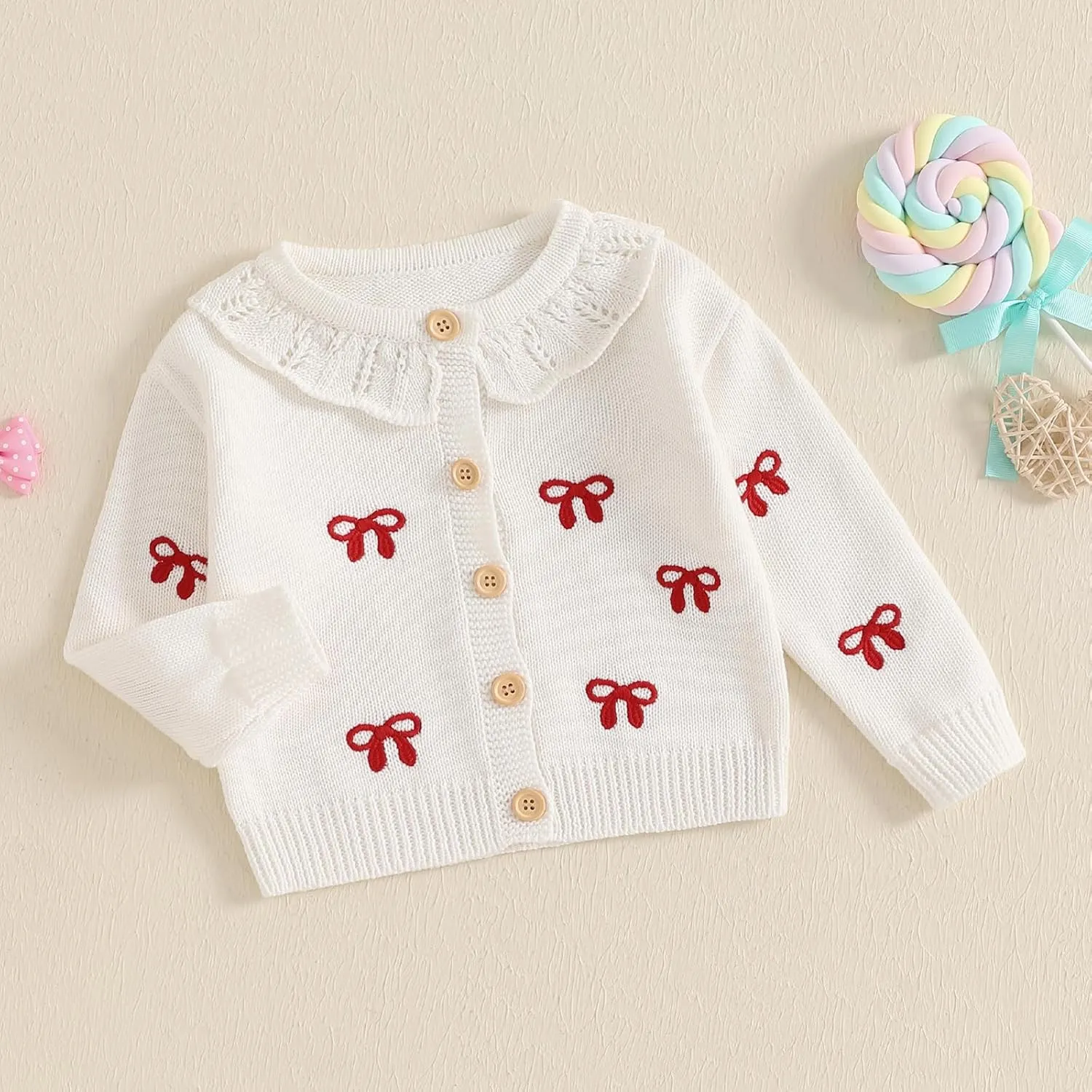 Toddler Baby Girl Thin Knit Sweater Coat Long Sleeve Button Up Cardigan Cable-Knit Knitwear Jacket Fall Winter Clothes