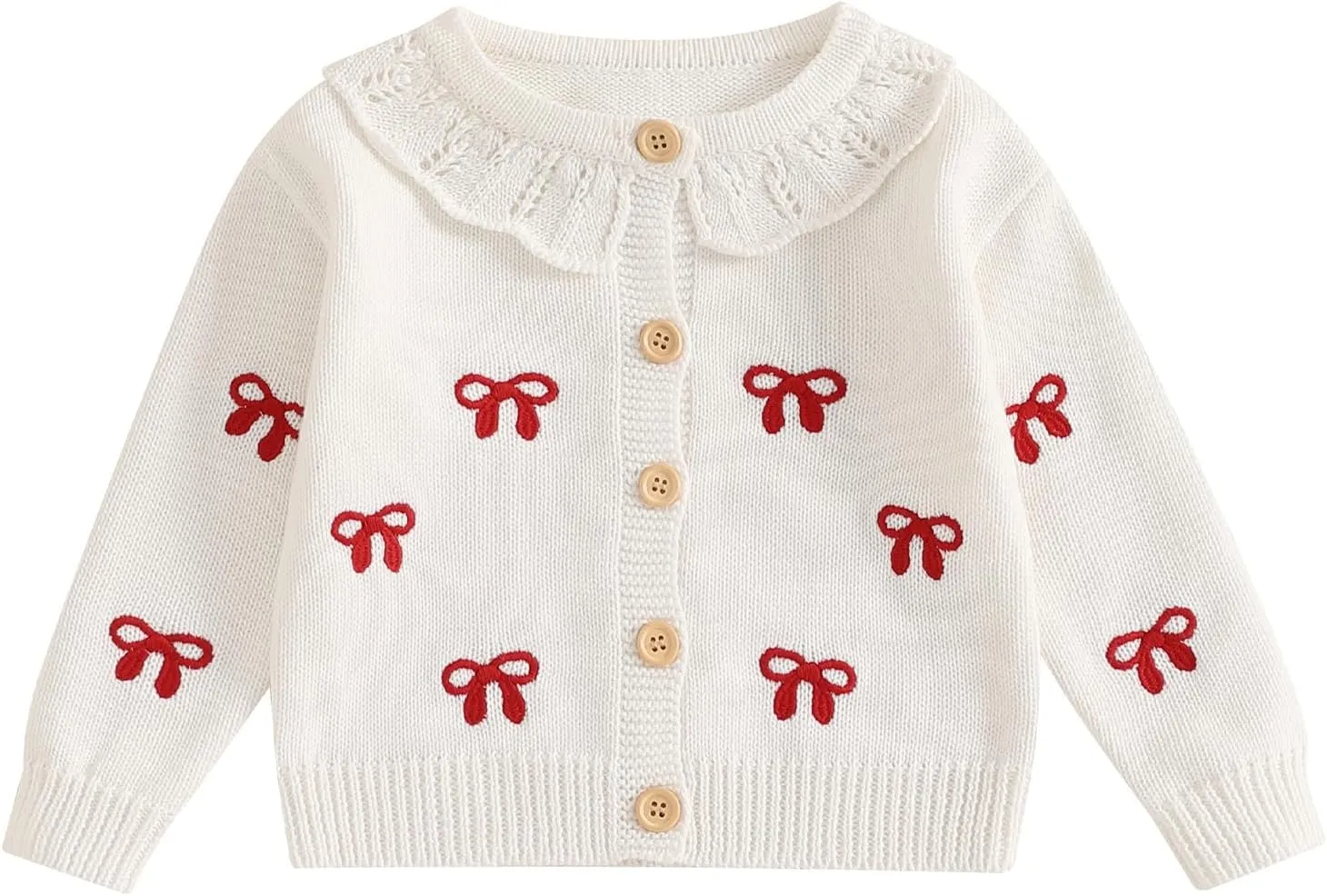 Toddler Baby Girl Thin Knit Sweater Coat Long Sleeve Button Up Cardigan Cable-Knit Knitwear Jacket Fall Winter Clothes