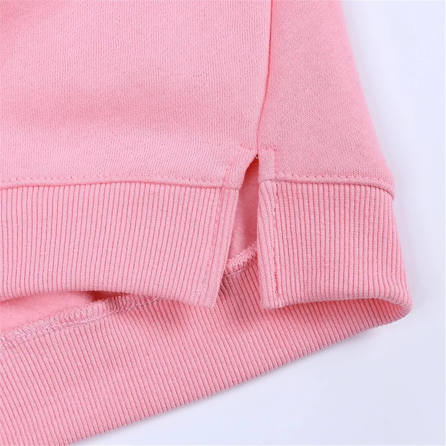 Toddler Boys Girls Fleece Lined Crewneck Sweatshirt Kids Sport Solid Basic Cotton Pullover Tops Long Sleeve Shirt