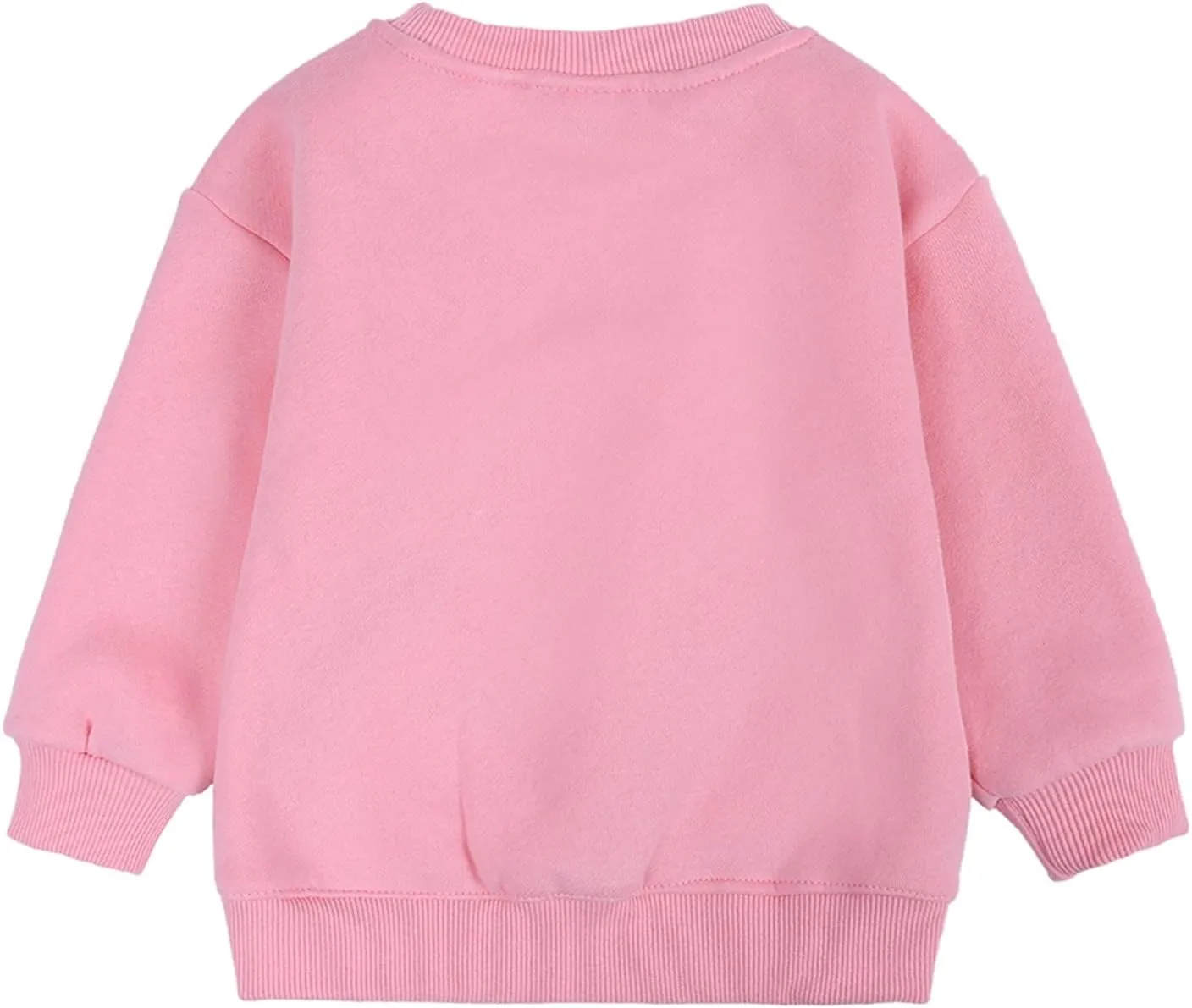 Toddler Boys Girls Fleece Lined Crewneck Sweatshirt Kids Sport Solid Basic Cotton Pullover Tops Long Sleeve Shirt