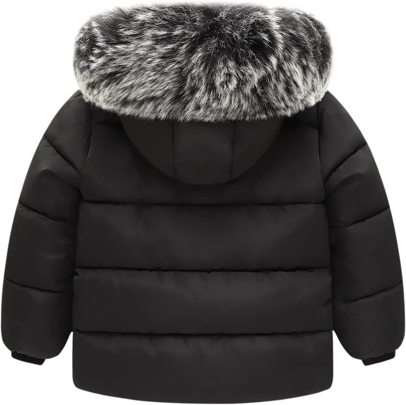 Toddler Coat with Thicken Fur Collar & Hoodie - Warm Winter Puffer Jacket