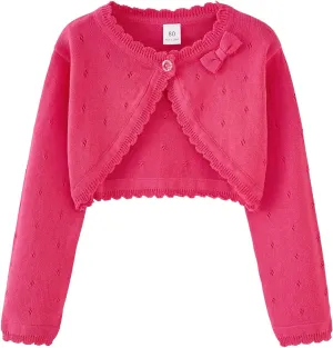 Toddler Girls Knit Cardigan Sweater Kids Bowknot Long Sleeve Dress Cover Up Size 12M-6T