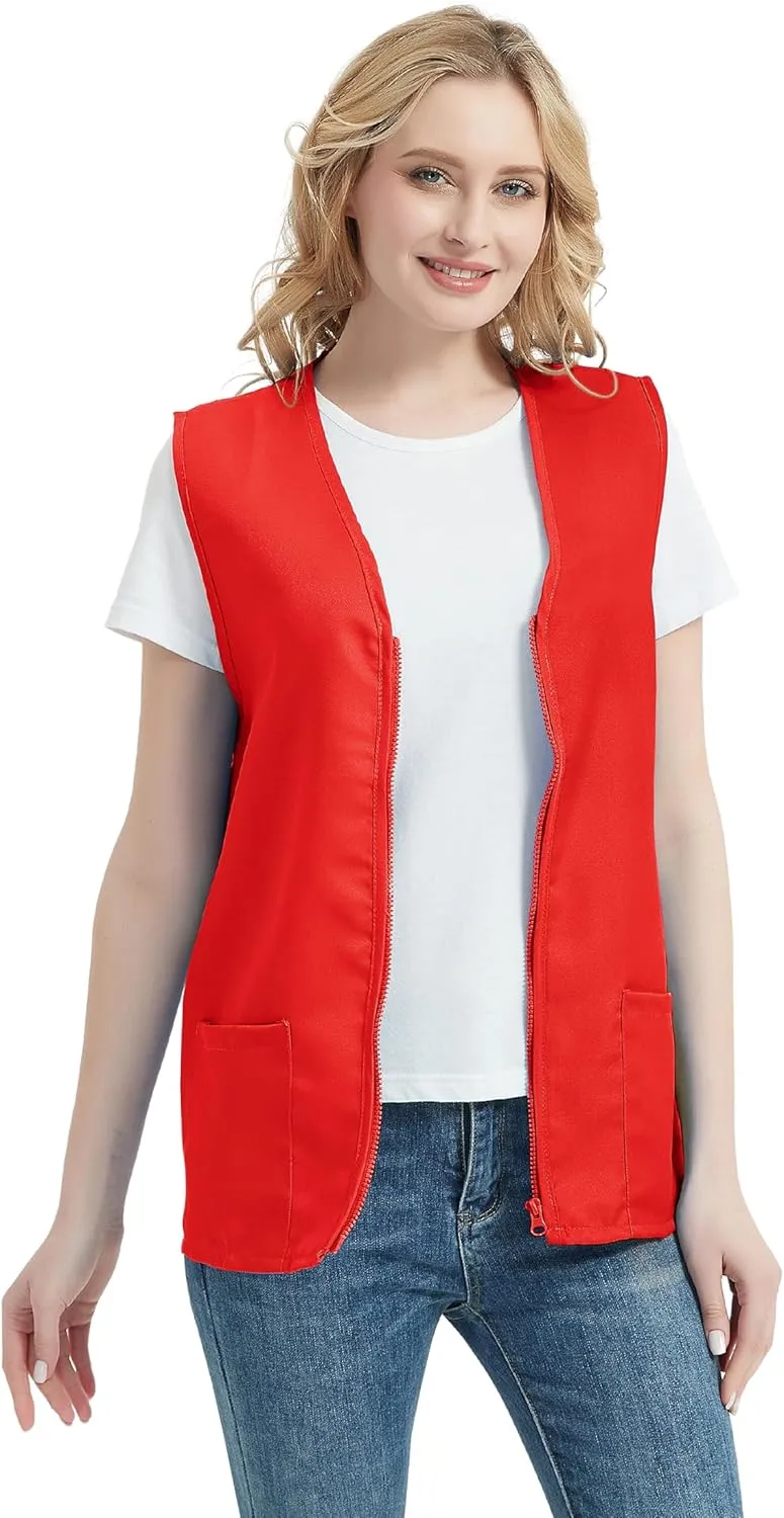 TopTie Adult Volunteer Activity Vest Supermarket Uniform Vests Clerk Workwear