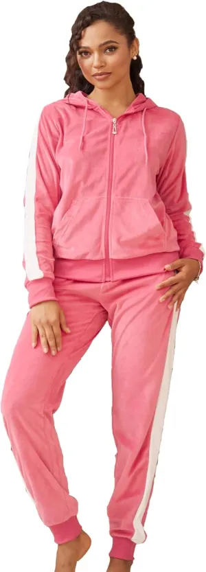 Tracksuit Sets Womens Fashion 2 Piece Sweatsuits Cozy Fleece Zip Up Hoodies and Sweatpants Jogging Sets