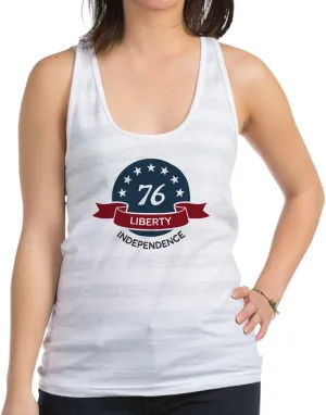 Truly Teague Women's Racerback Tank Top Vintage America Blue Circle 76