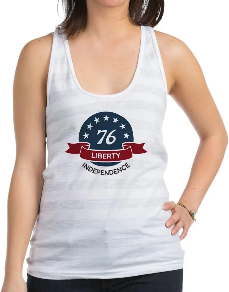 Truly Teague Women's Racerback Tank Top Vintage America Blue Circle 76