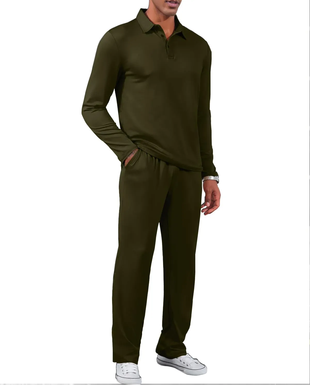 Uni Clau Men's Tracksuits 2 Piece Set Casual Sweatsuit Sets Polo Sweater and Sweatpants Suit Jogger Set Outfit