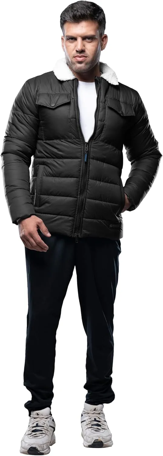 URBAN BUCK Mens Puffer Jackets Midweight Long Sleeves Windproof & Water Repellent Winter Down Recycled Bryce Men Hiking Coats