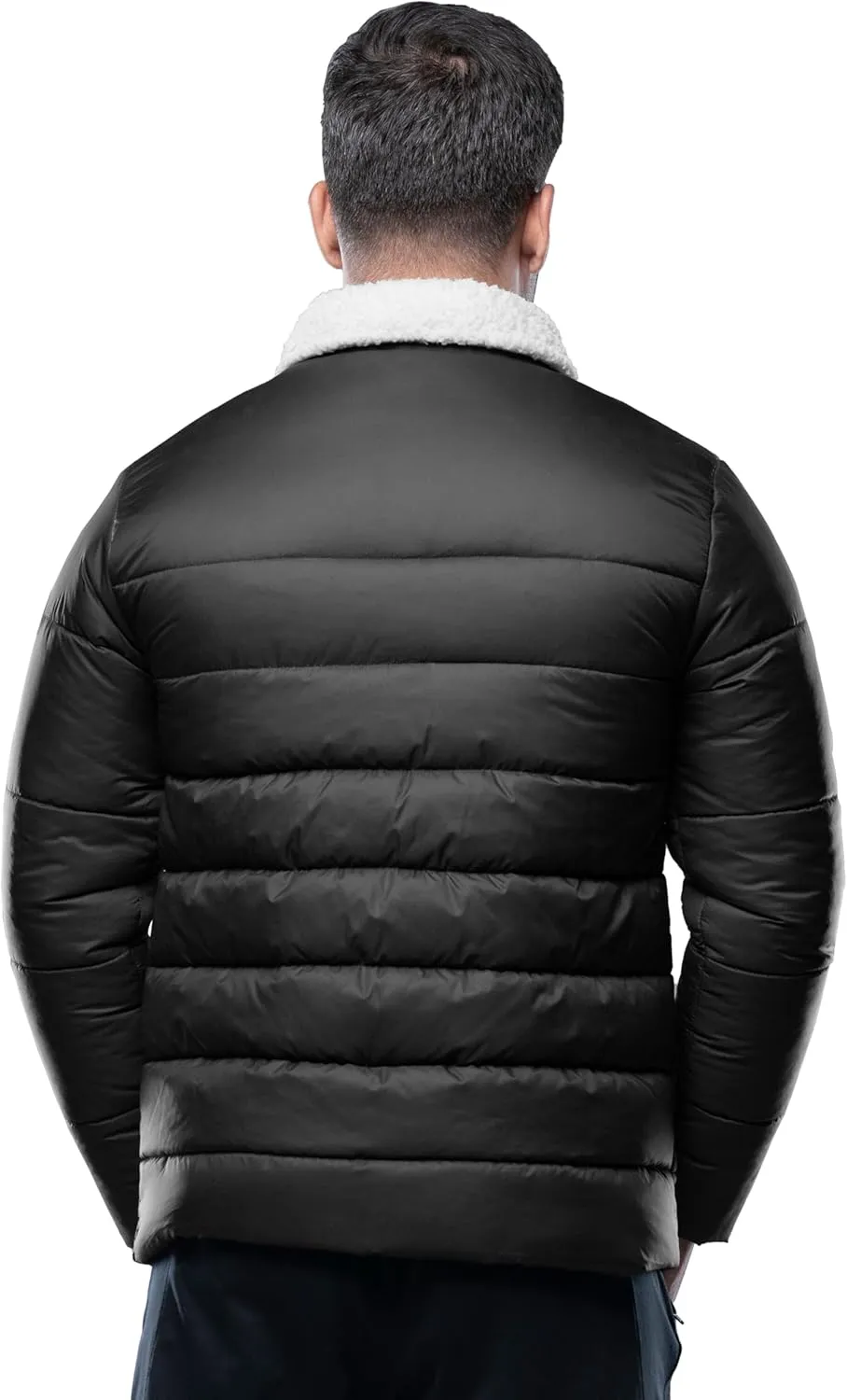 URBAN BUCK Mens Puffer Jackets Midweight Long Sleeves Windproof & Water Repellent Winter Down Recycled Bryce Men Hiking Coats
