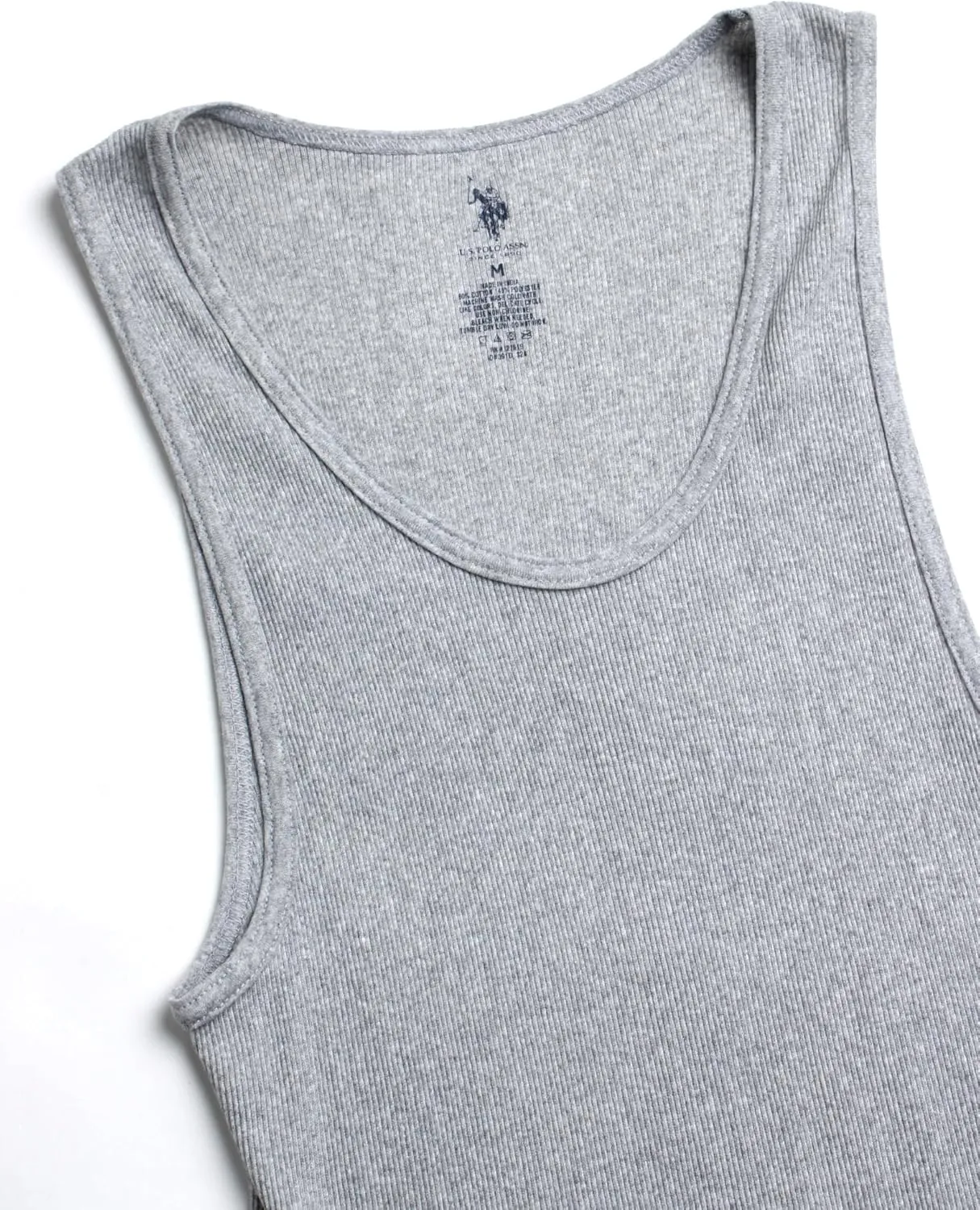 U.S. Polo Assn. Men's Undershirt - Classic Ribbed Tank Top (5 Pack)