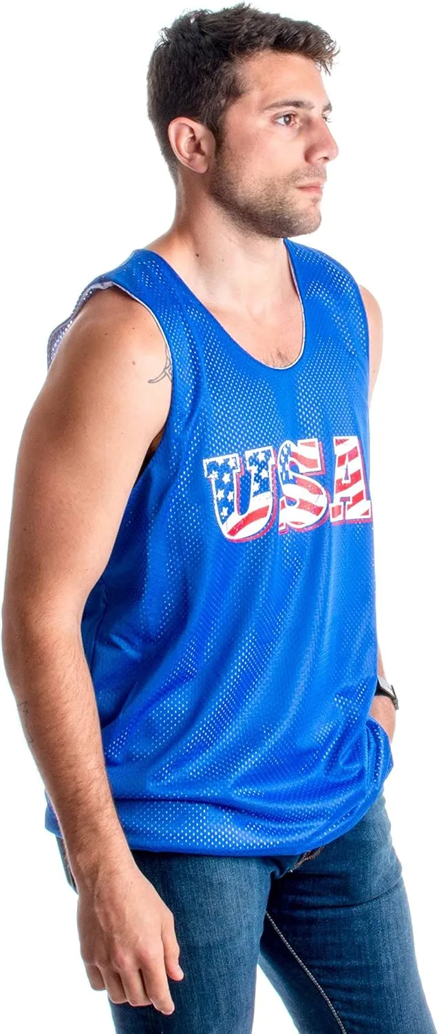USA Mesh Reversible Tank Top | American Pride, Merica Unisex Patriot Party Tank