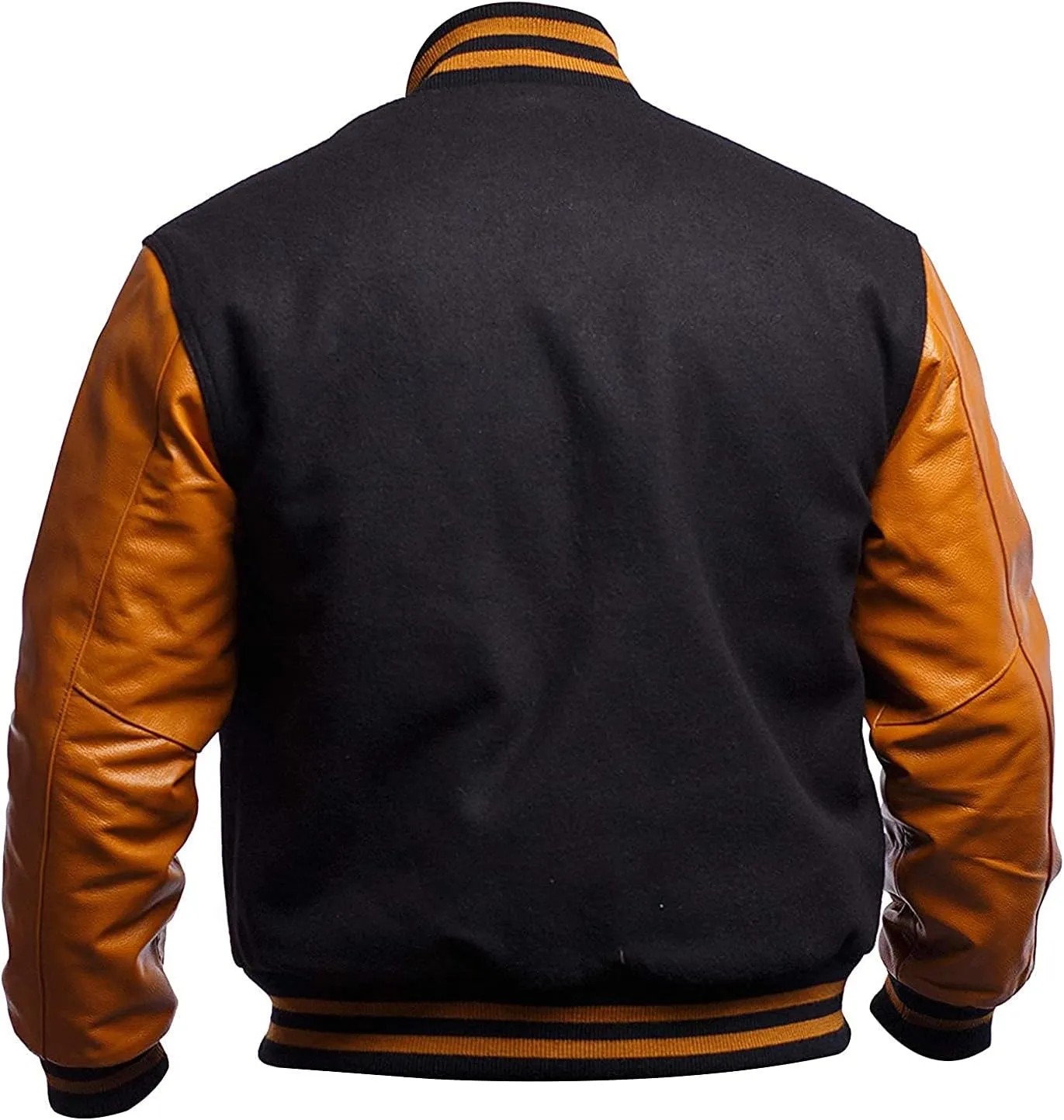 Varsity Blank Baseball College Bomber High School Plain Letterman Jacket Leather Sleeves Wool Coat