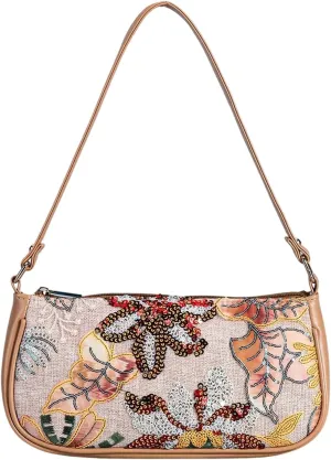 Verdusa Women's Floral Square Sequin Bag Top Handle Underarm Shoulder Handbags