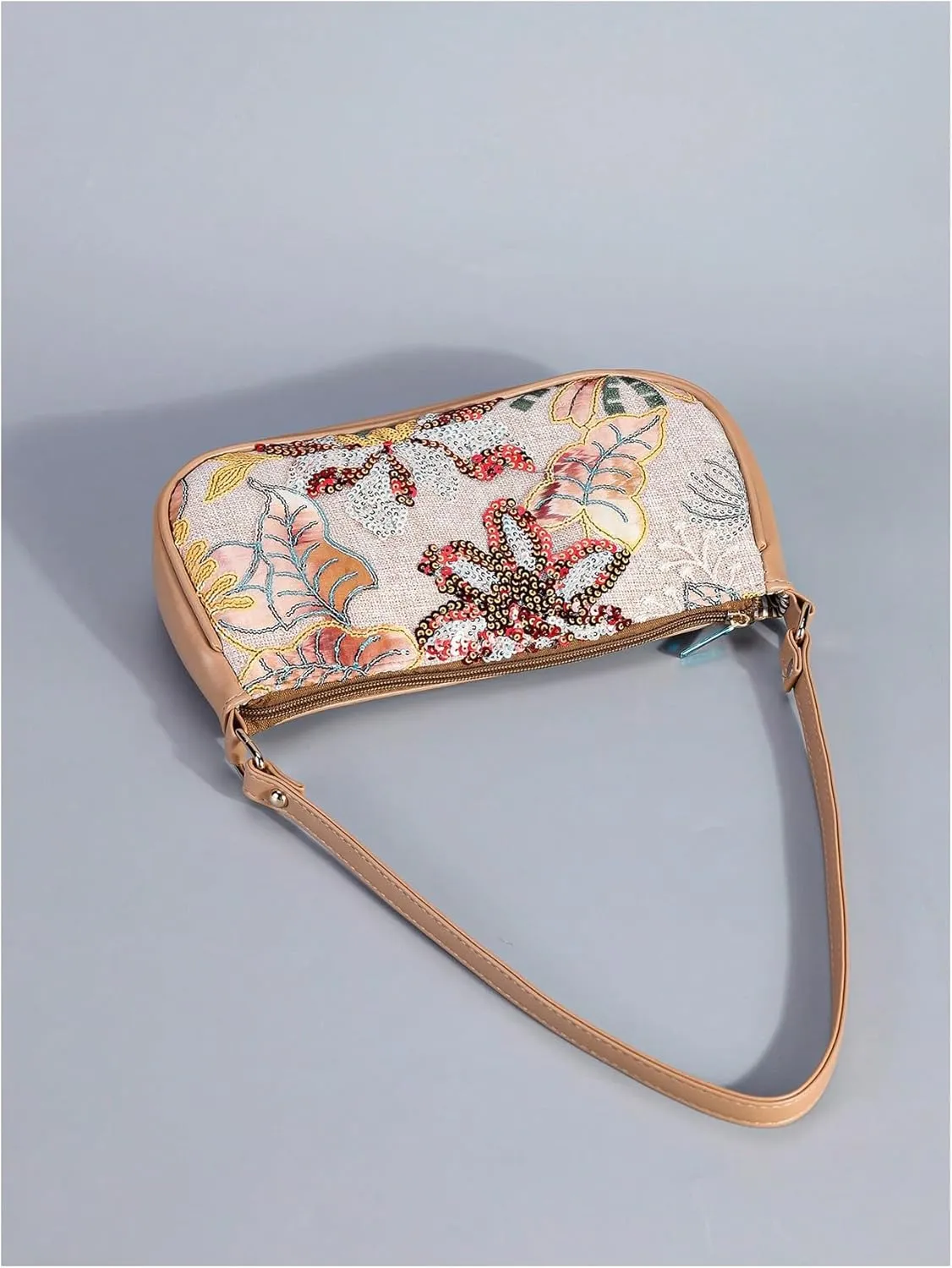 Verdusa Women's Floral Square Sequin Bag Top Handle Underarm Shoulder Handbags