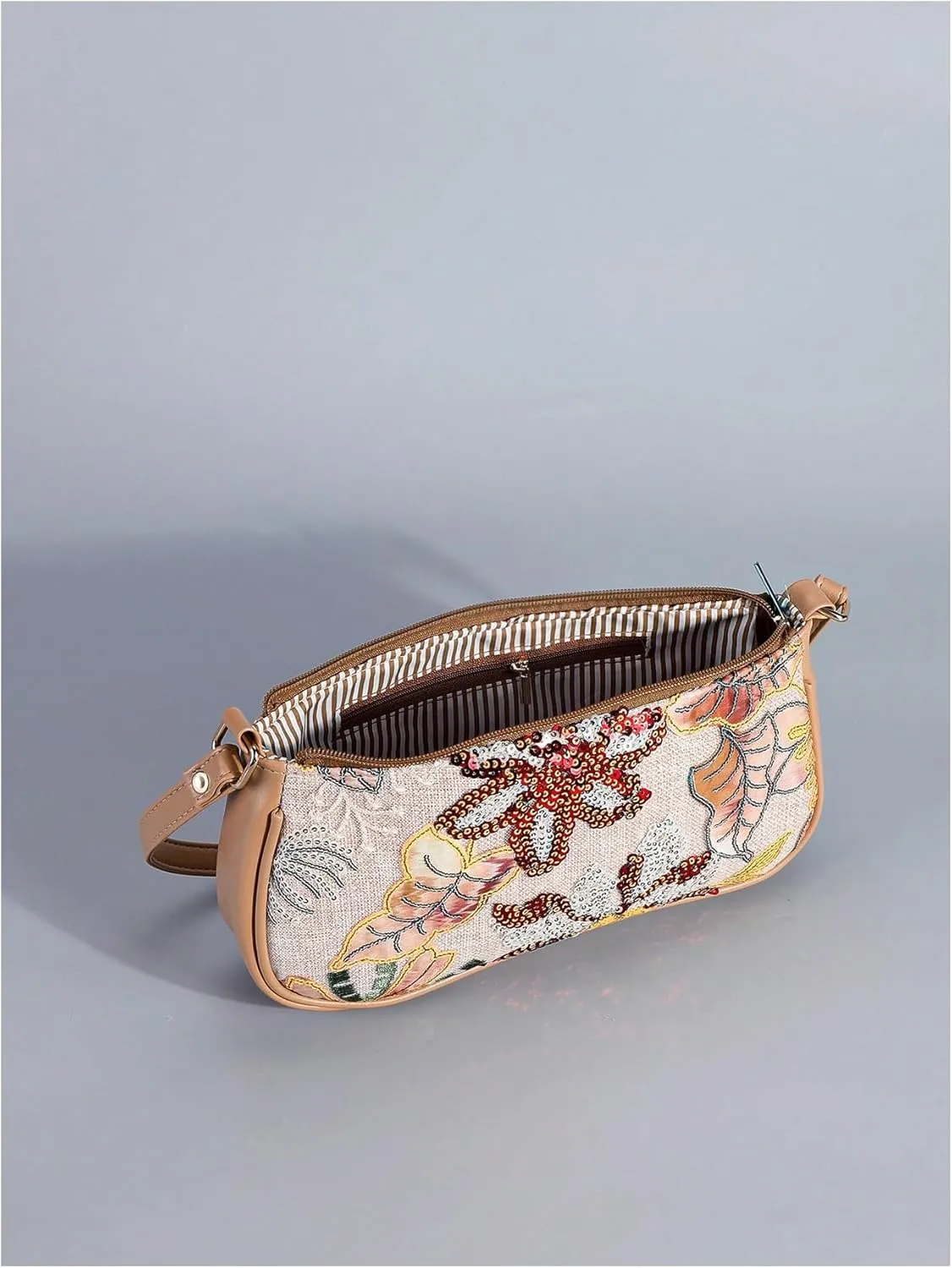 Verdusa Women's Floral Square Sequin Bag Top Handle Underarm Shoulder Handbags