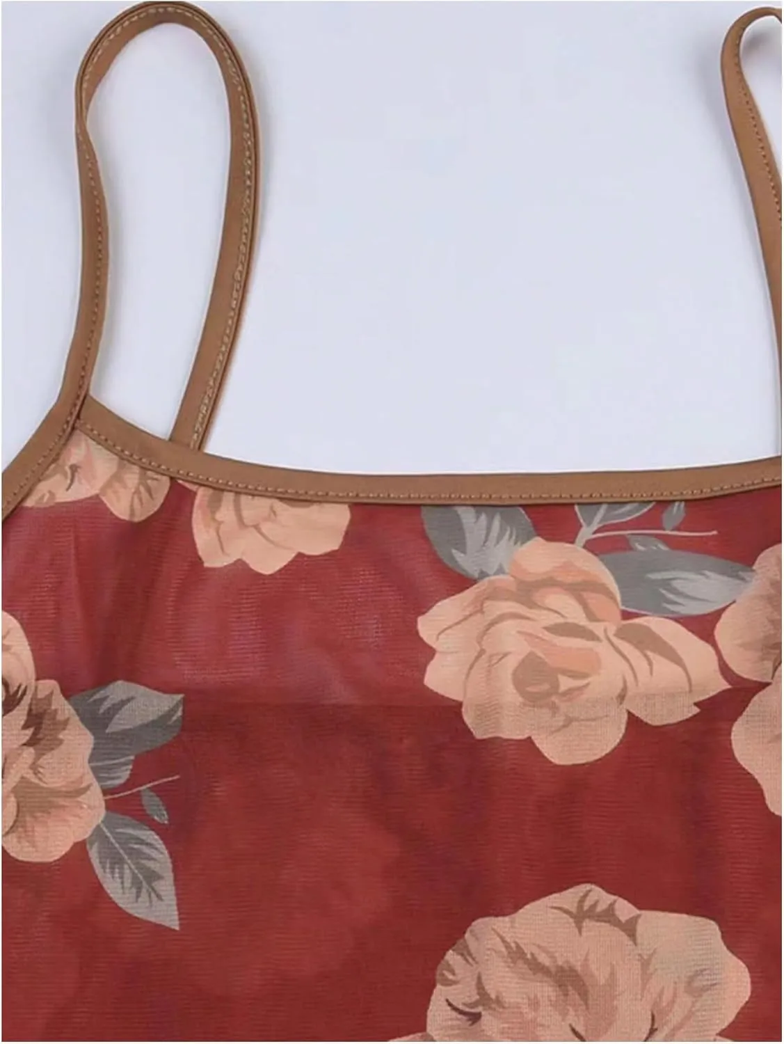Verdusa Women's Y2K Floral Print Cami Top Scoop Neck Backless Fitted Camisole