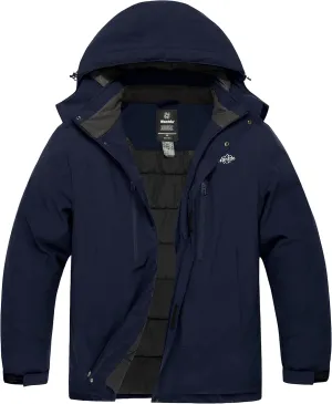 wantdo Men's Big and Tall Ski Jacket Waterproof Snowboarding Jacket Windproof Winter Coat with Hood