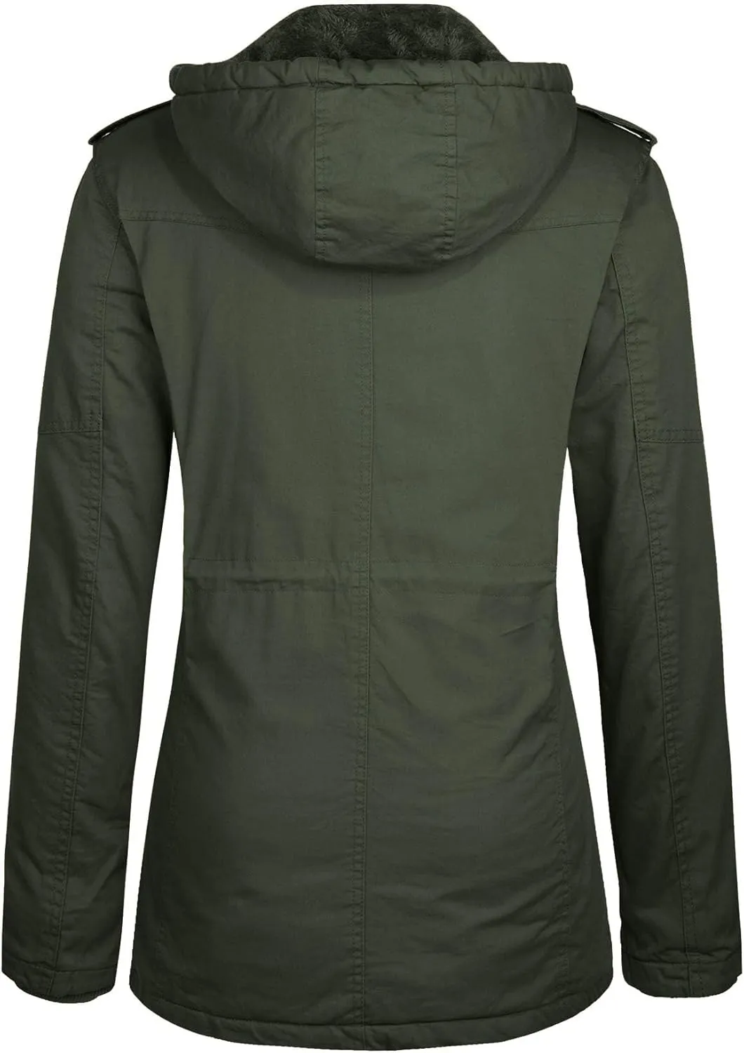 wantdo Women's Winter Parka Coat Sherpa Lined Warm Cotton Jacket with Removable Hood