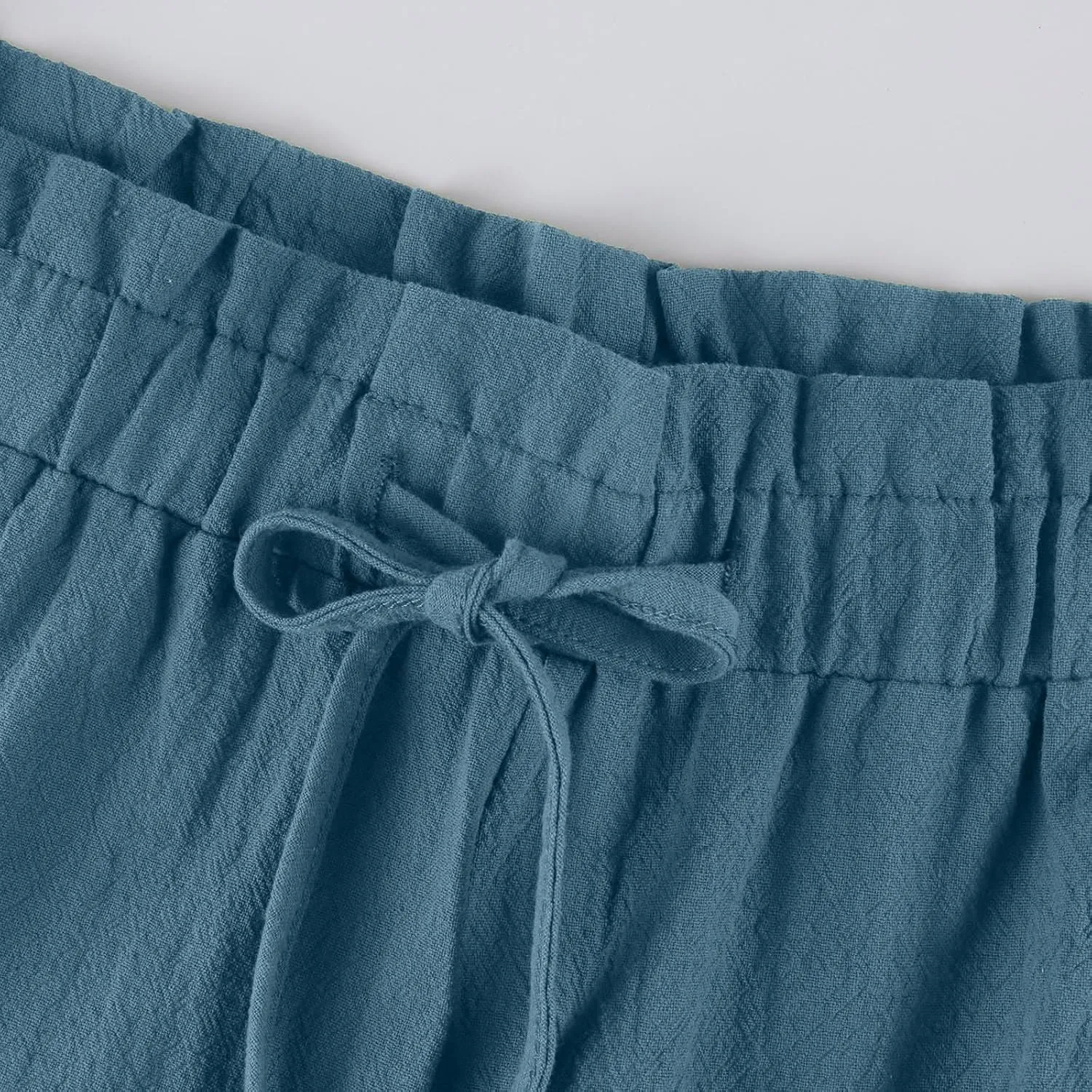 Wide Leg Pants for Women Linen Cotton Lightweight High Waisted Palazzo Pant Casual Loose Comfy Summer Beach Trousers