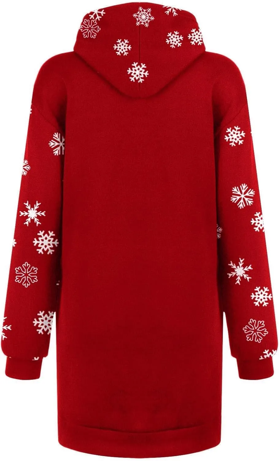 Women 2024 Christmas Hoodies Dress Long Sleeve Red Wine Glass Print Sweatshirt Tunic Oversized Xmas Hooded Party Dress