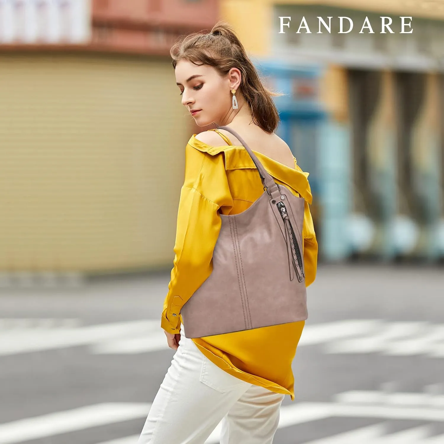 Women 2pcs Set Bucket Bag Handbag Crossbody Top-handle Bags Waterproof