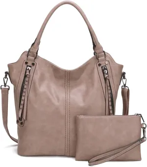 Women 2pcs Set Bucket Bag Handbag Crossbody Top-handle Bags Waterproof