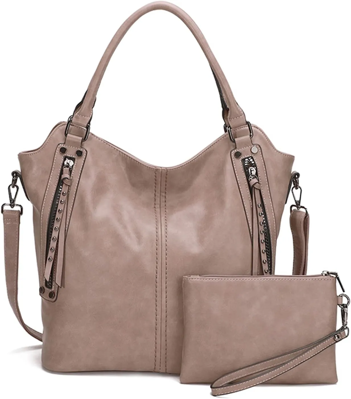 Women 2pcs Set Bucket Bag Handbag Crossbody Top-handle Bags Waterproof