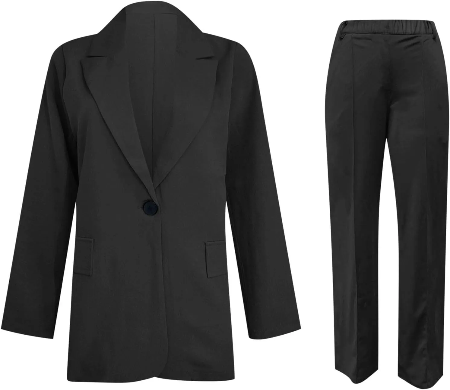 Women Business Casual Blazer Pant Suit Set for Work Spring Two Piece Outfits Blazer Jacket and Pants Plus Size, Large