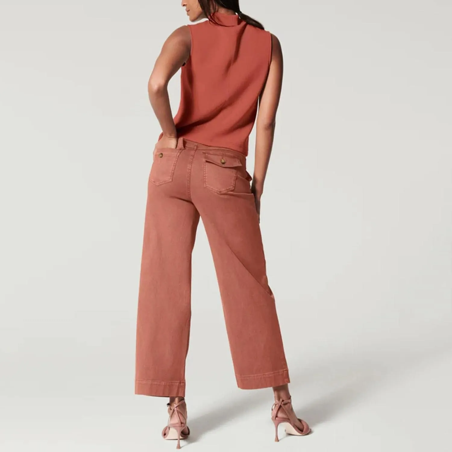 Women High Waist Casual Wide Leg Long Palazzo Pants Trousers Comfy Work Dress Pants Lounge Yoga Capris Pants