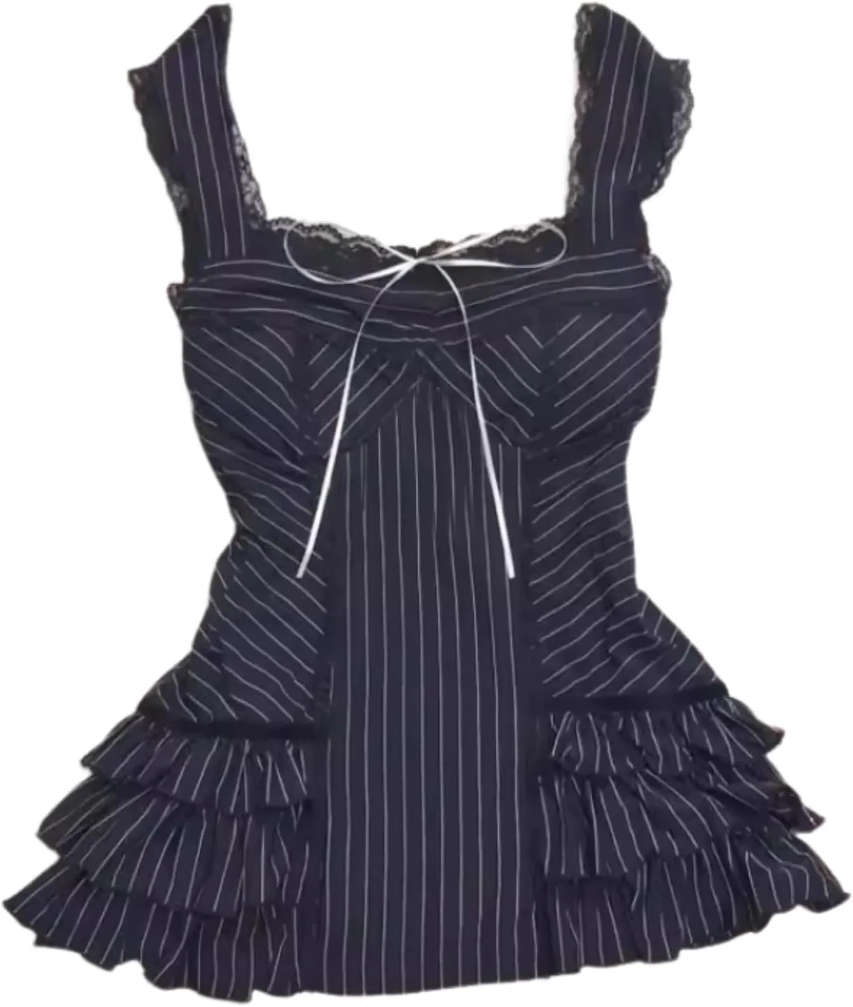 Women Lace Y2k Tank Top Coquette Summer Bow Tops Crop Cute Camisole