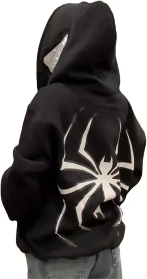 Women Men Zip Up Y2k Oversized Hoodie Spider Graphic Full Zipper Sweatshirt Teen Girls Grunge Streetwear Jacket