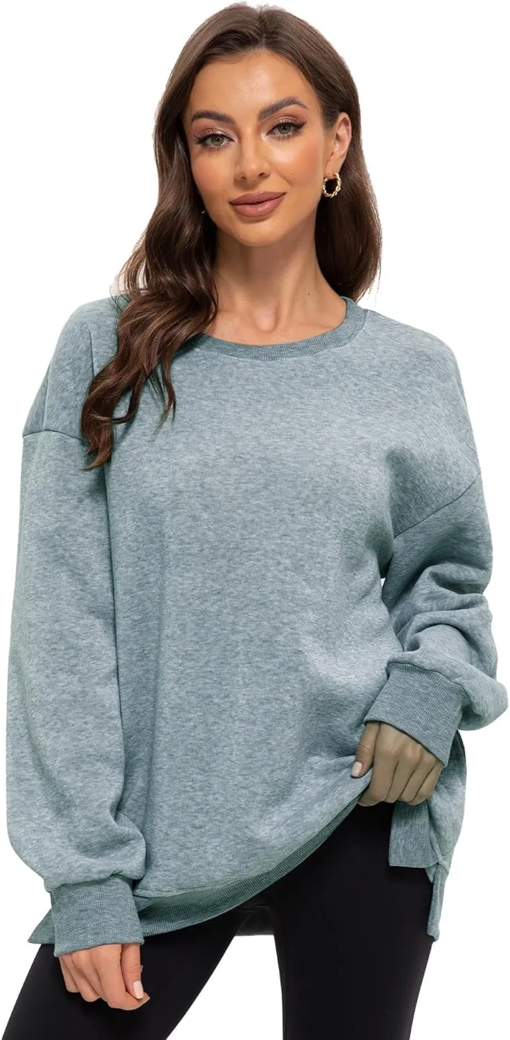 Women Oversized Sweatshirts Hoodies Crewneck Pullover Top Casual Fall Outfits Preppy Clothes