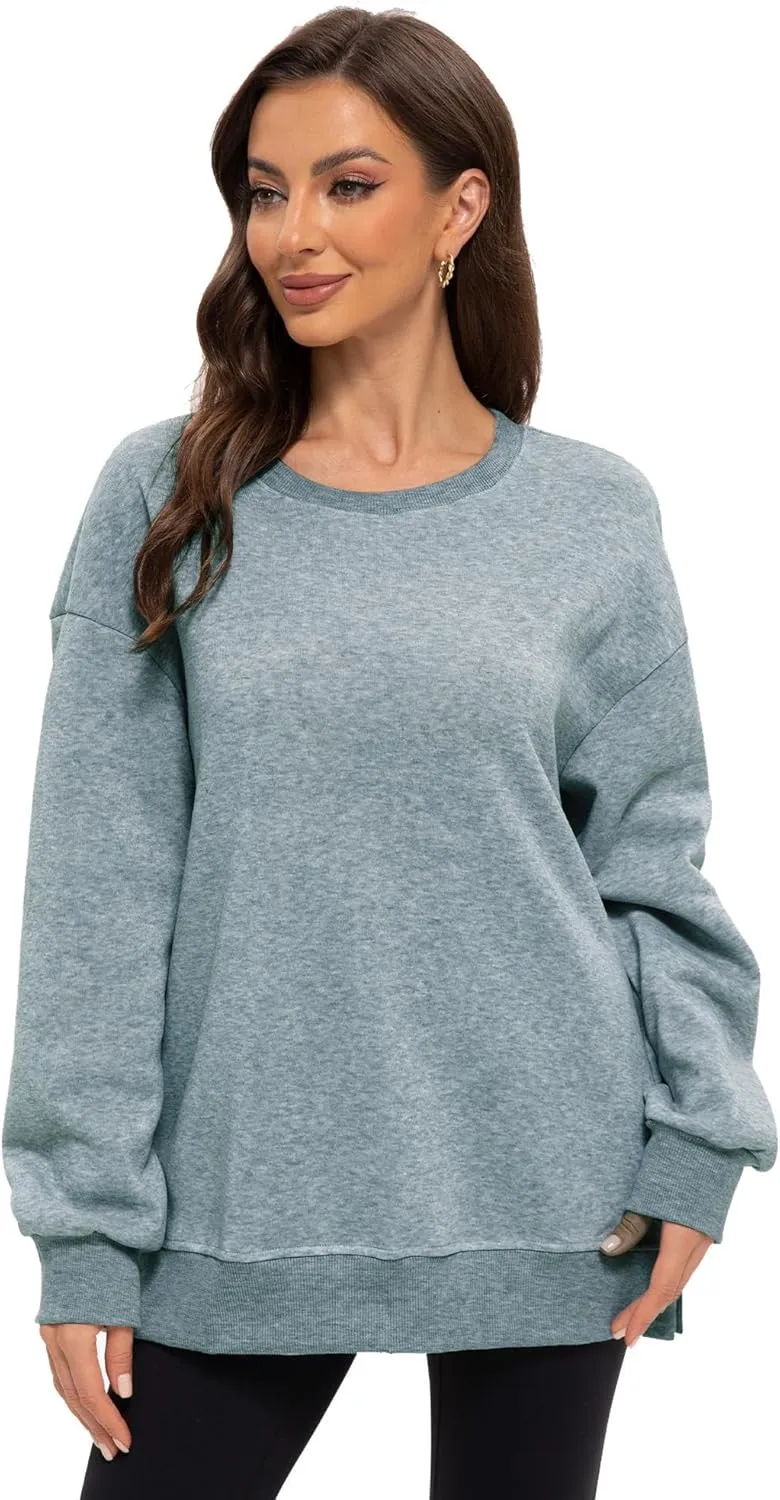 Women Oversized Sweatshirts Hoodies Crewneck Pullover Top Casual Fall Outfits Preppy Clothes